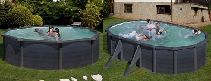 Gre Pooler Granada, oval form med grafitdekoration Gre Pooler Granada