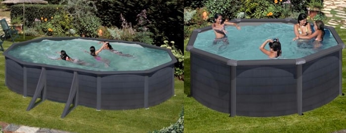 Gre Pooler Kea, poolen i oval form med strävpelaren och grafit dekoren Gre Pooler Kea