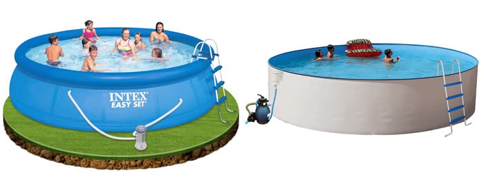 Utlopp Pool, de bästa rabatterna för pooler ovan mark, m.m. Utlopp Pool