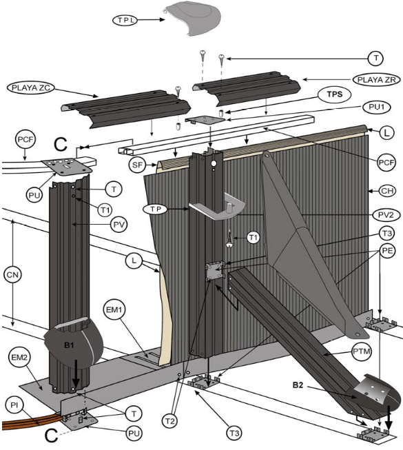 Reservdelar för Ovala Pooler Stenimitation med 132 cm Stolpar