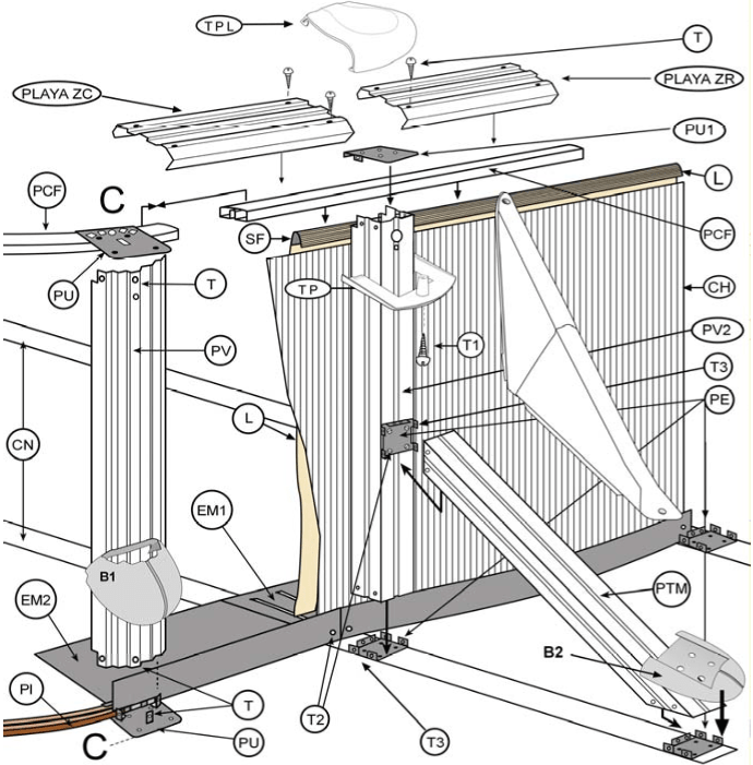 Reservdelar för Ovala Pooler Rottingimitation med Stolpar 132 cm