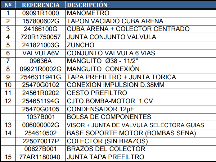Gre AR-1500 Sandfilter Sprängskiss