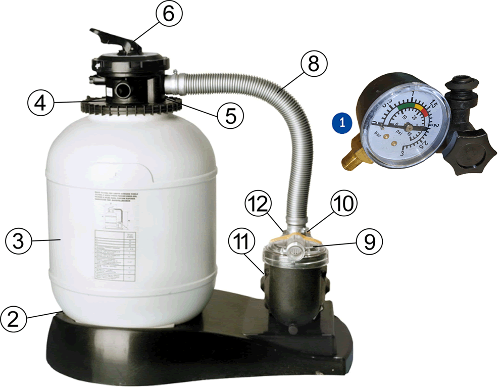 Gre AR710 Sandfilter Sprängskiss