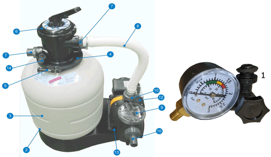 Gre AR715 Sandfilter Sprängskiss