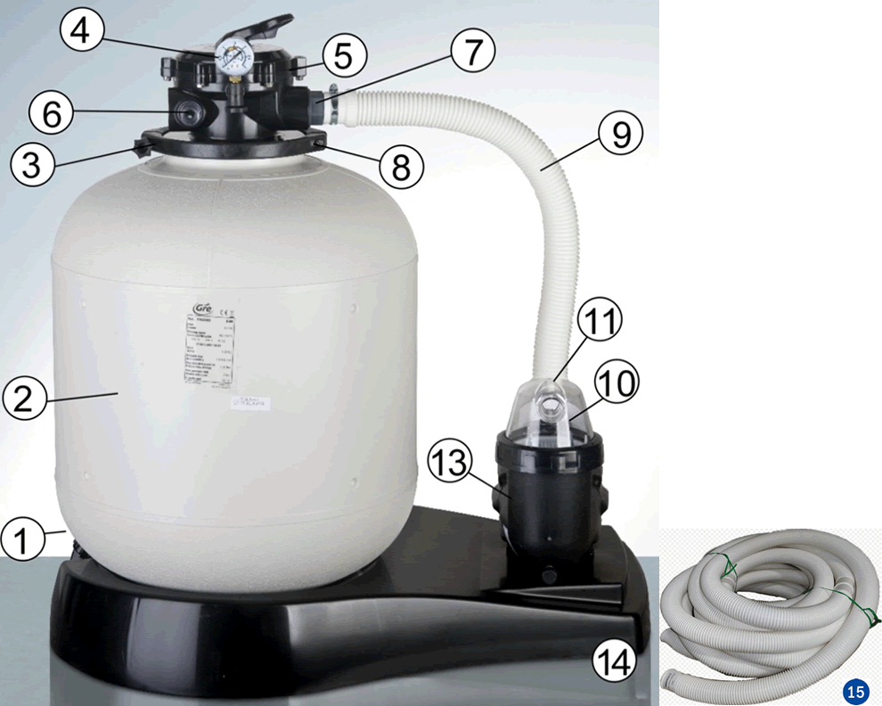 Gre FA6080 Sandfilter Sprängskiss