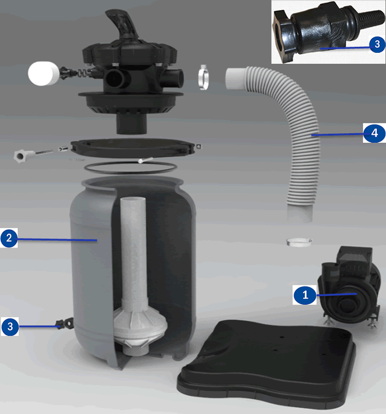 Gre FS250NP Sandfilter Sprängskiss