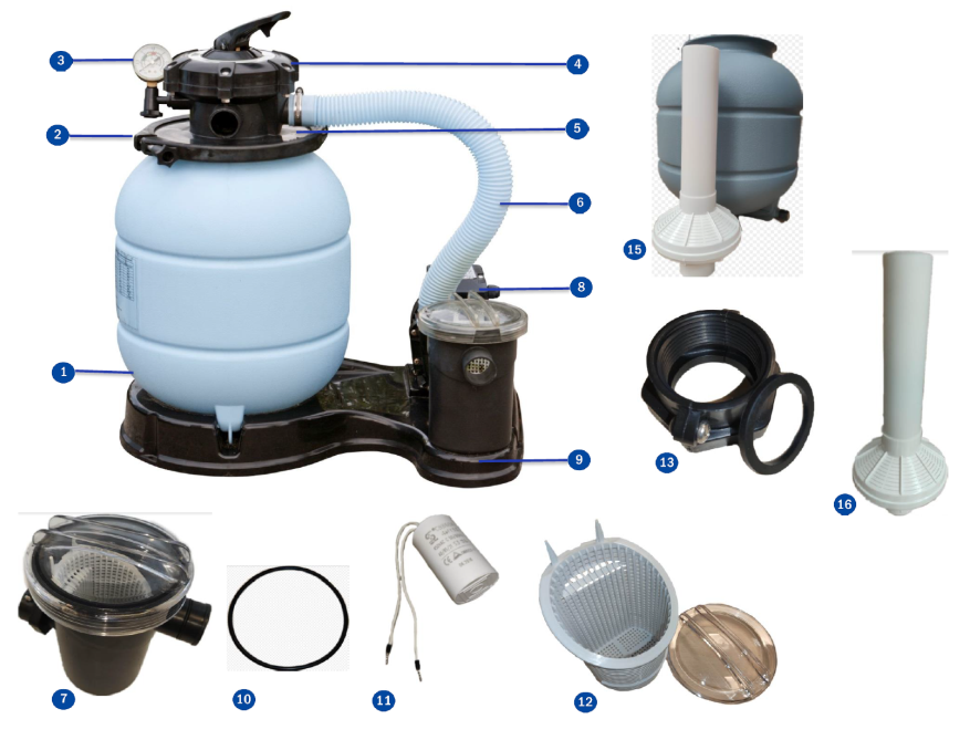 Gre FS320 Sandfilter Sprängskiss