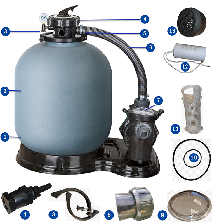 Gre FS550 Sandfilter Sprängskiss